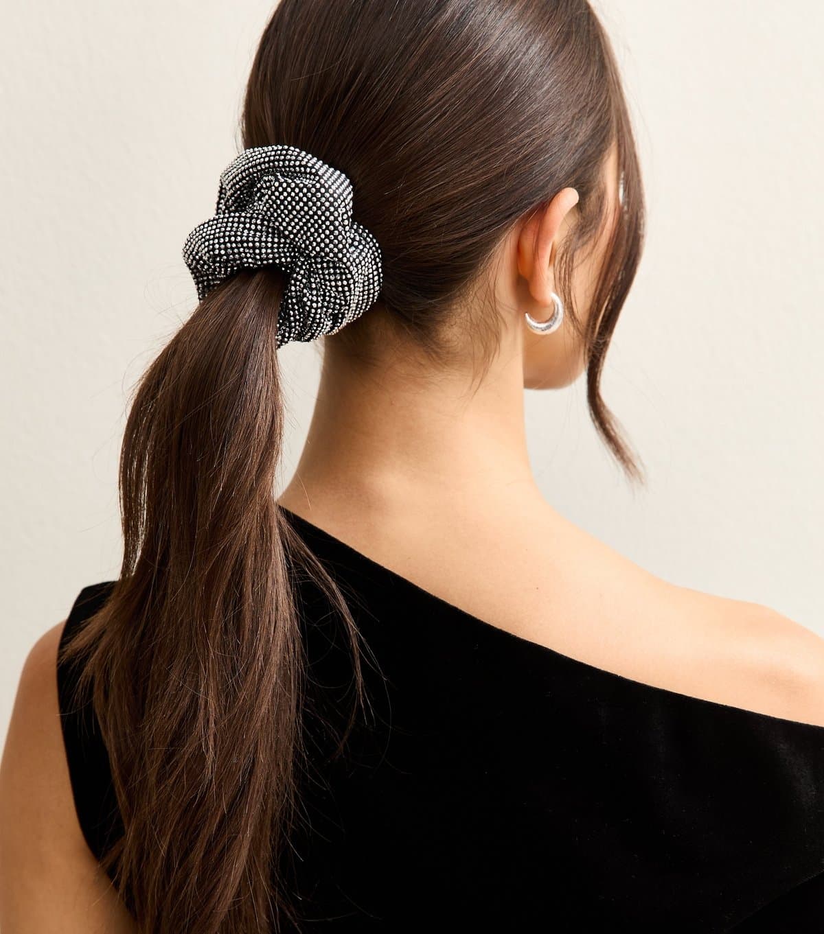 New Look Silver Diamante Embellished Scrunchie New Look