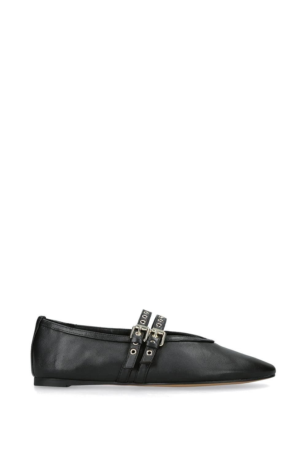 Steve Madden STEVE MADDEN Women's 'Lydia Black' Leather Flats in Black