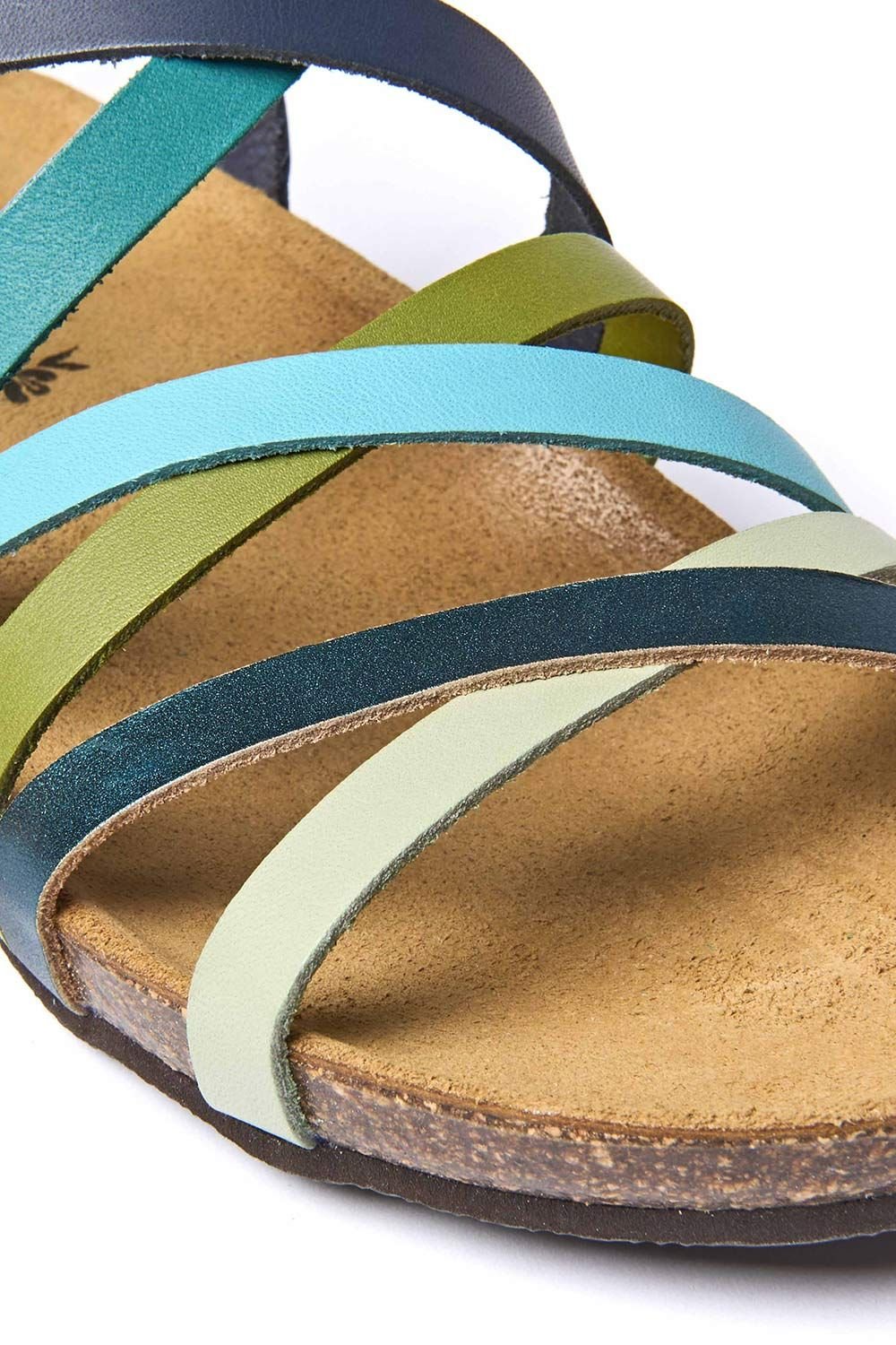 Moshulu Moshulu Women's 'Ginger Ale' Strappy Cork Footbed Sandals in Teal - 3