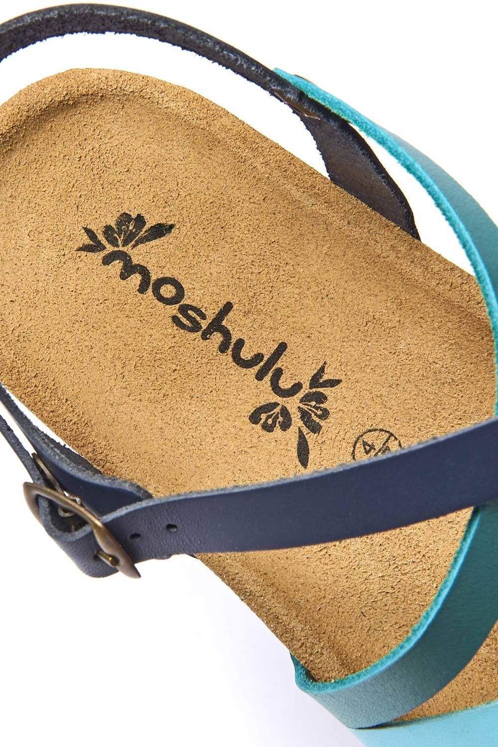 Moshulu Moshulu Women's 'Ginger Ale' Strappy Cork Footbed Sandals in Teal - 4