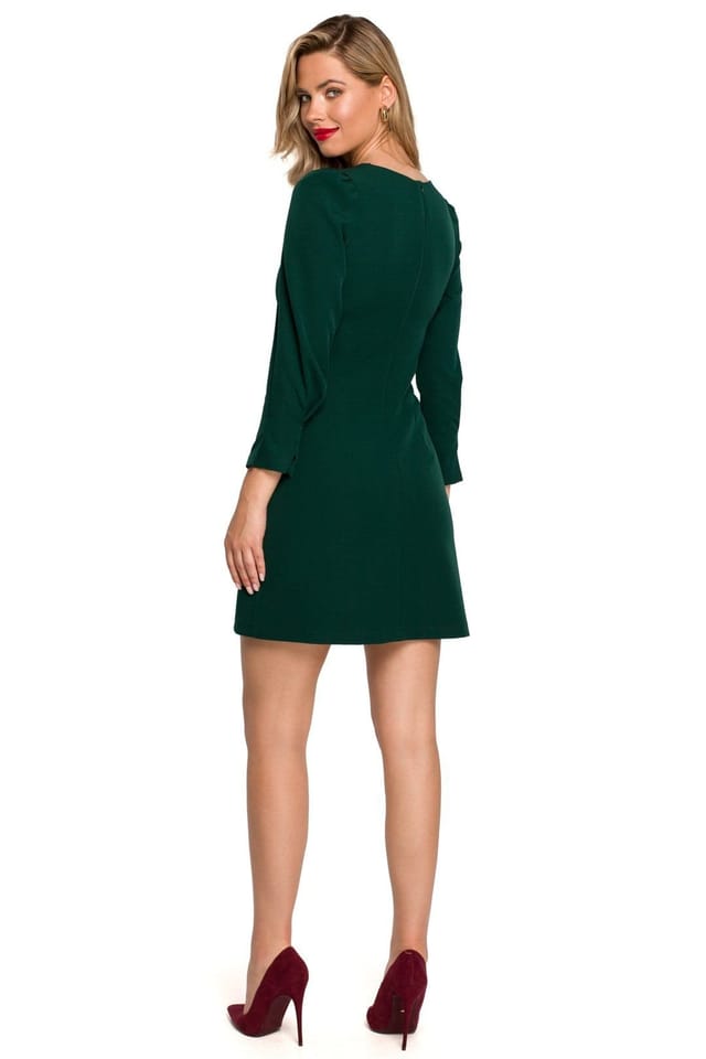 Love Lace Love Lace Women's Timeless Mini Day Dress with Metal Buttons in Green - 2