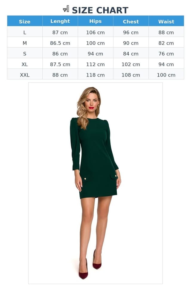Love Lace Love Lace Women's Timeless Mini Day Dress with Metal Buttons in Green - 3