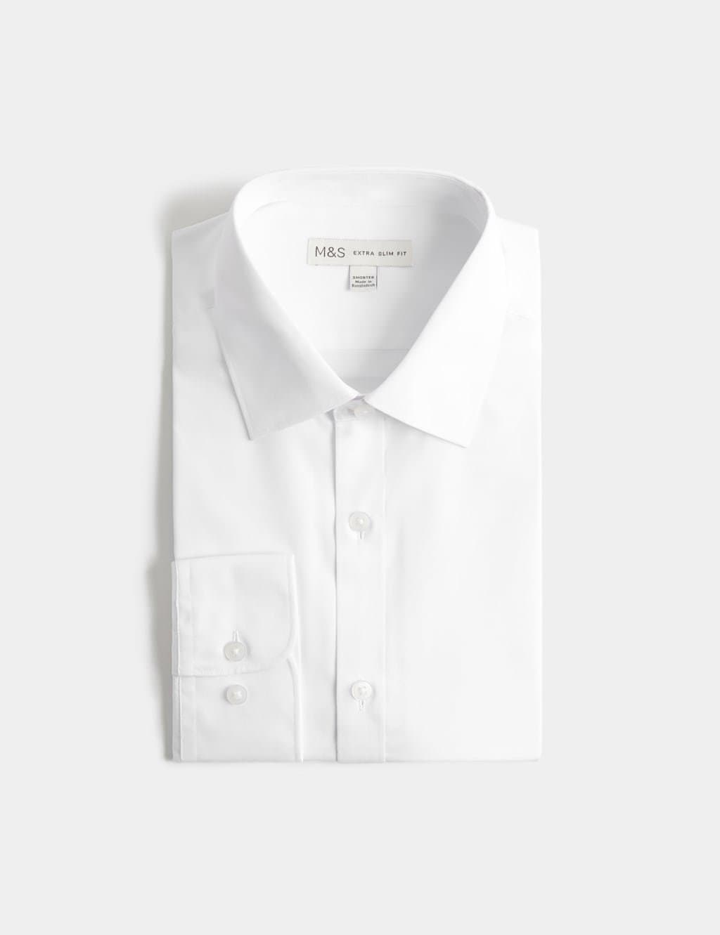 Marks & Spencer M&S Extra Slim Fit Cotton Blend Shirt White