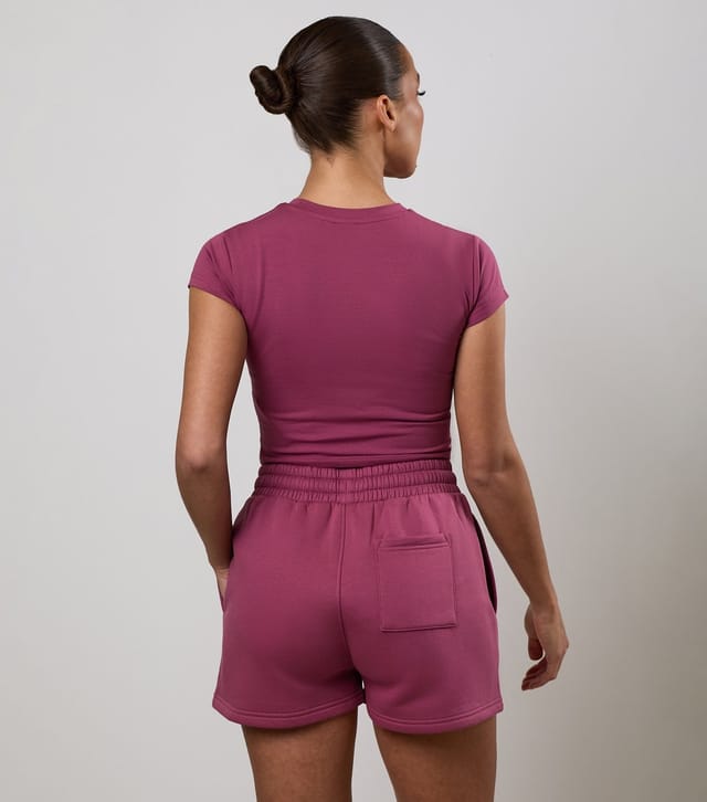 Gym King Women's Light Burgundy Fitted Crop T-Shirt Gym King New Look - 3