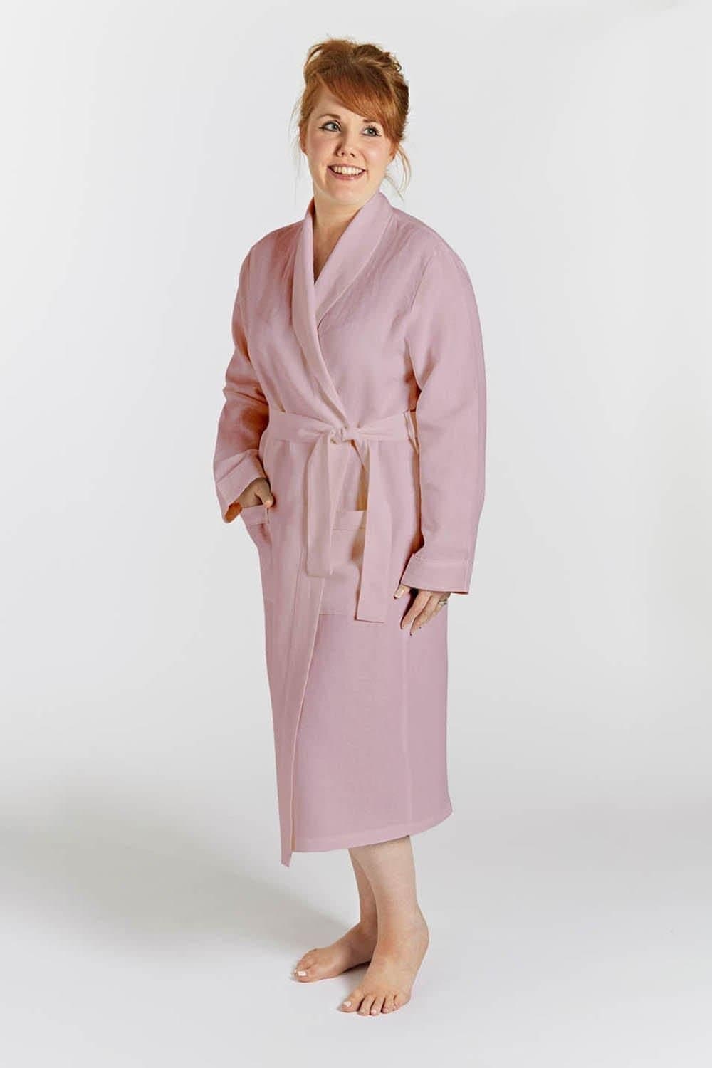 Lazy Linen Lazy Linen Women's 'Pure Washed Linen' Bathrobe in Pink