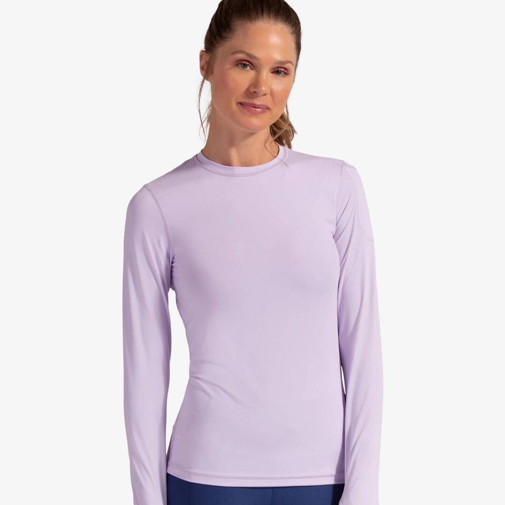 BloqUV BloqUV Women's Slim Fit UPF 50+ Sun Protection Long Sleeve Top in Lavender - 2