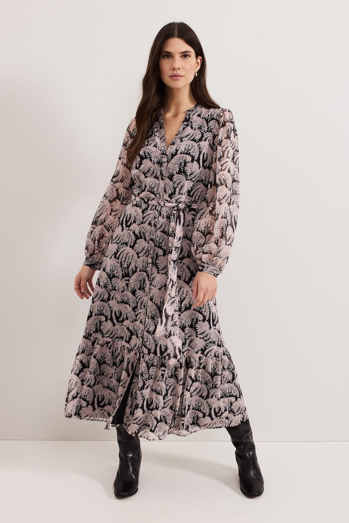 Phase Eight Phase Eight Women's Willow Midi Shirt Dress in Black