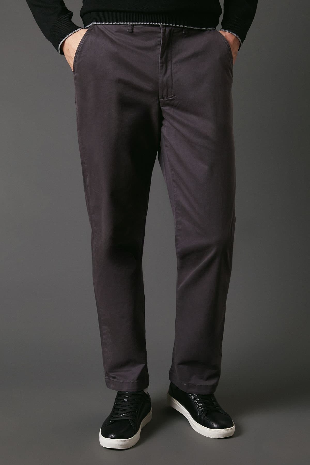 Maine Maine Men's Premium Chino Trousers in Dark Grey