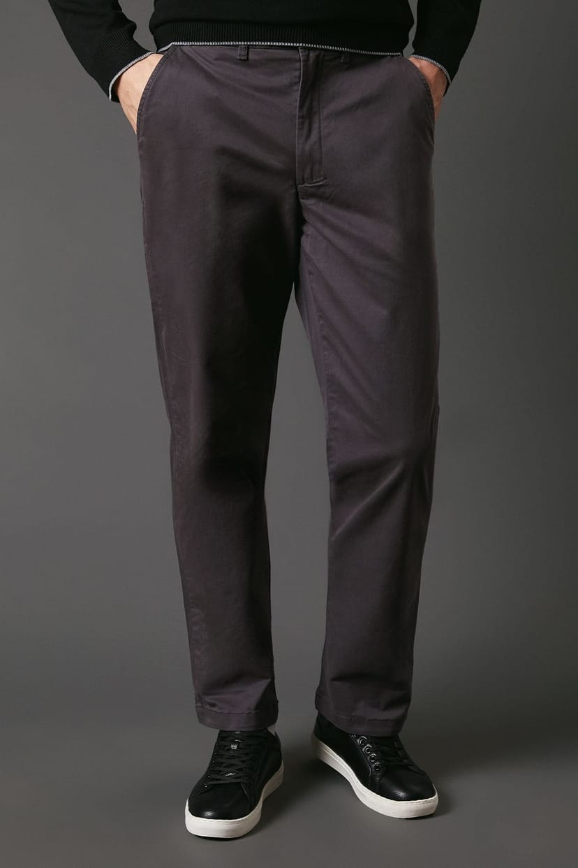 Maine Maine Men's Premium Chino Trousers in Dark Grey - 1