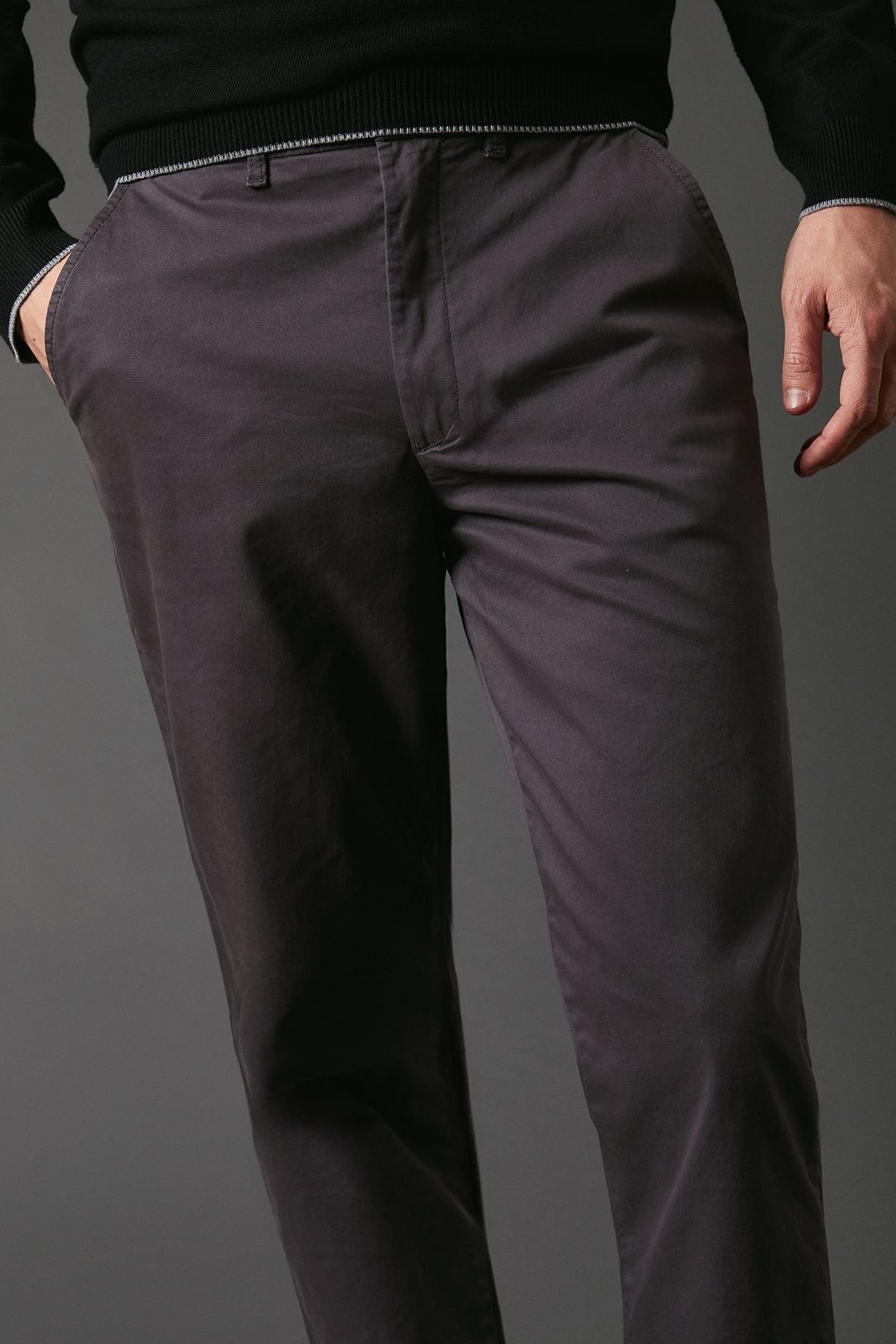 Maine Maine Men's Premium Chino Trousers in Dark Grey - 4