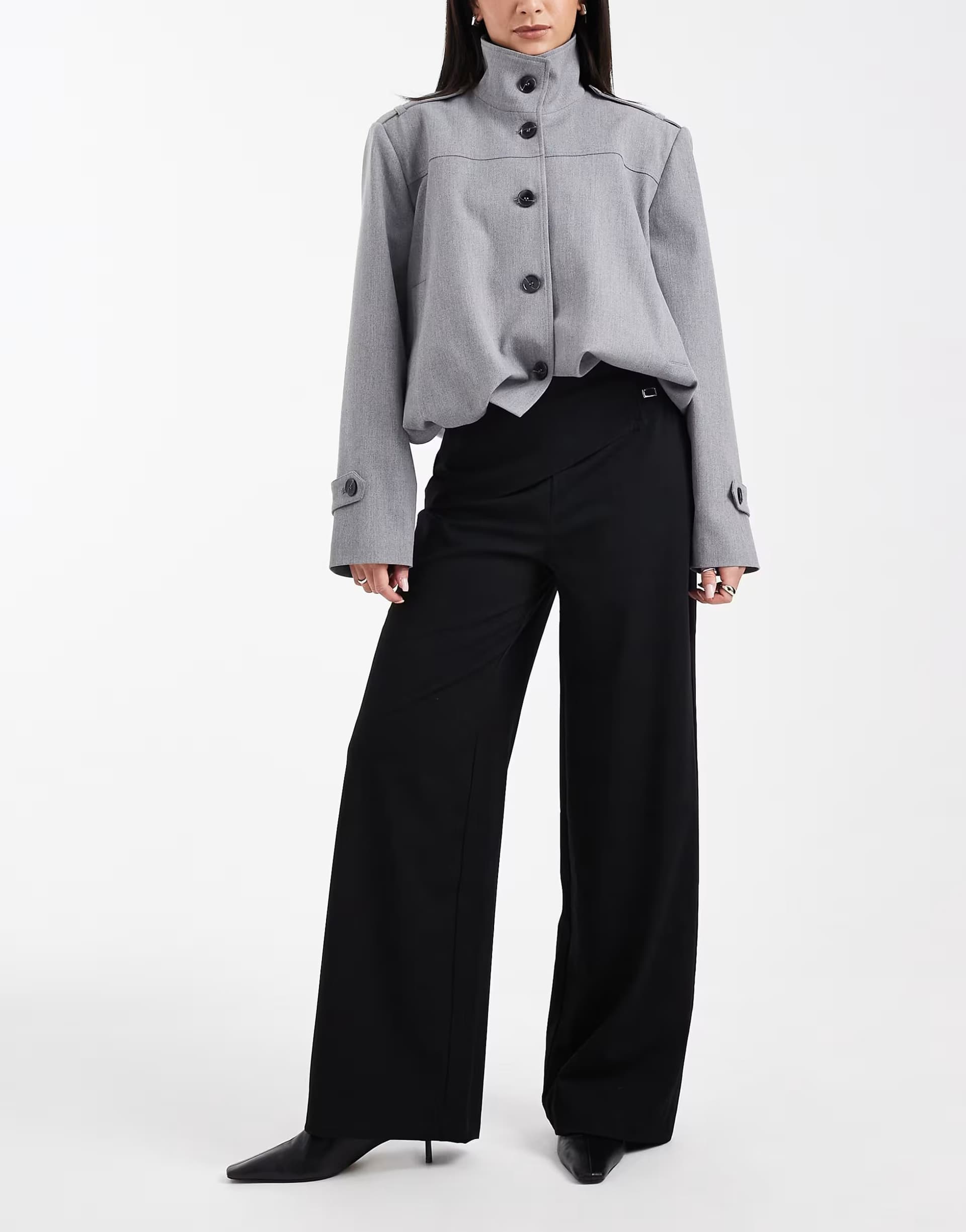ASOS ASOS DESIGN skirt trouser with belt details in black