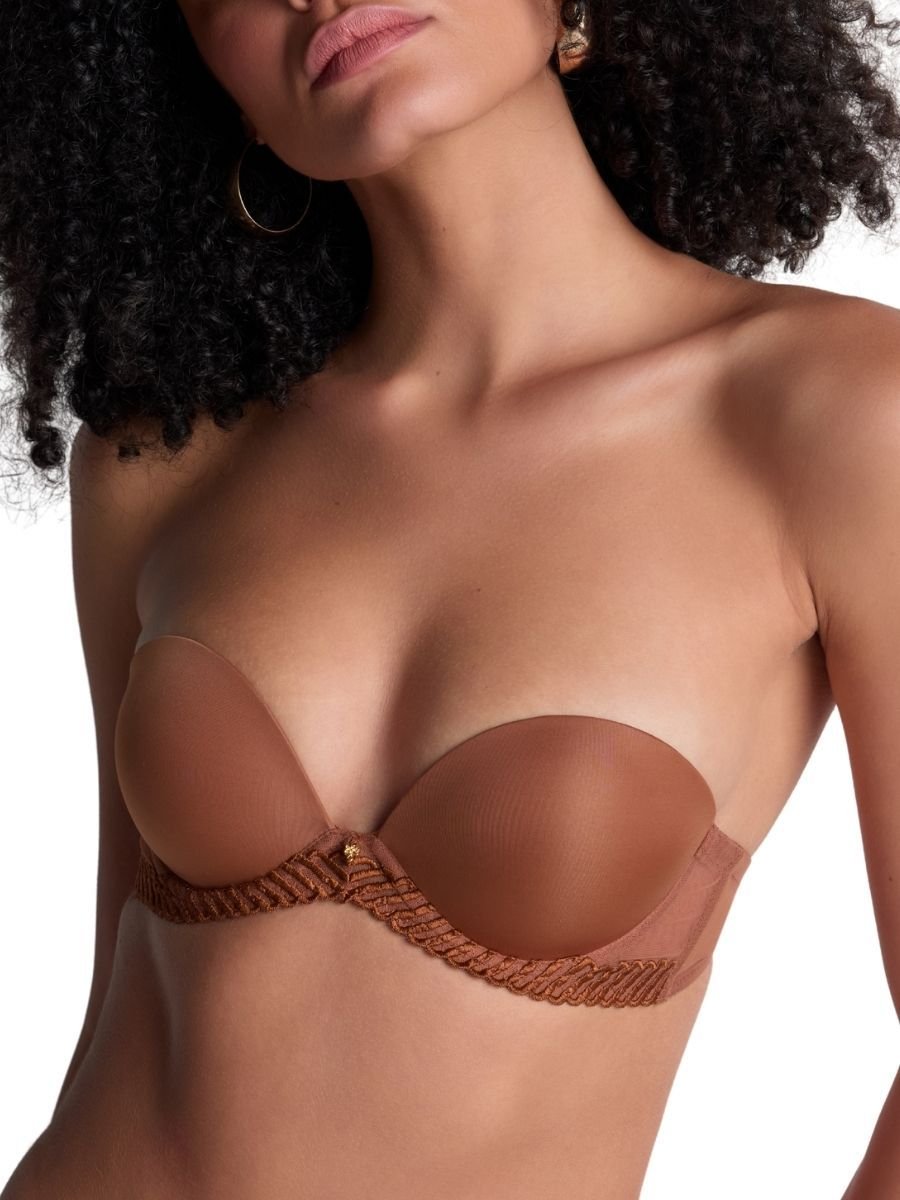 Aubade Aubade Women's Sheer Emotion Moulded Strapless Bra in Brown - 2