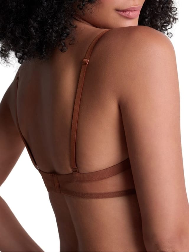 Aubade Aubade Women's Sheer Emotion Moulded Strapless Bra in Brown - 2