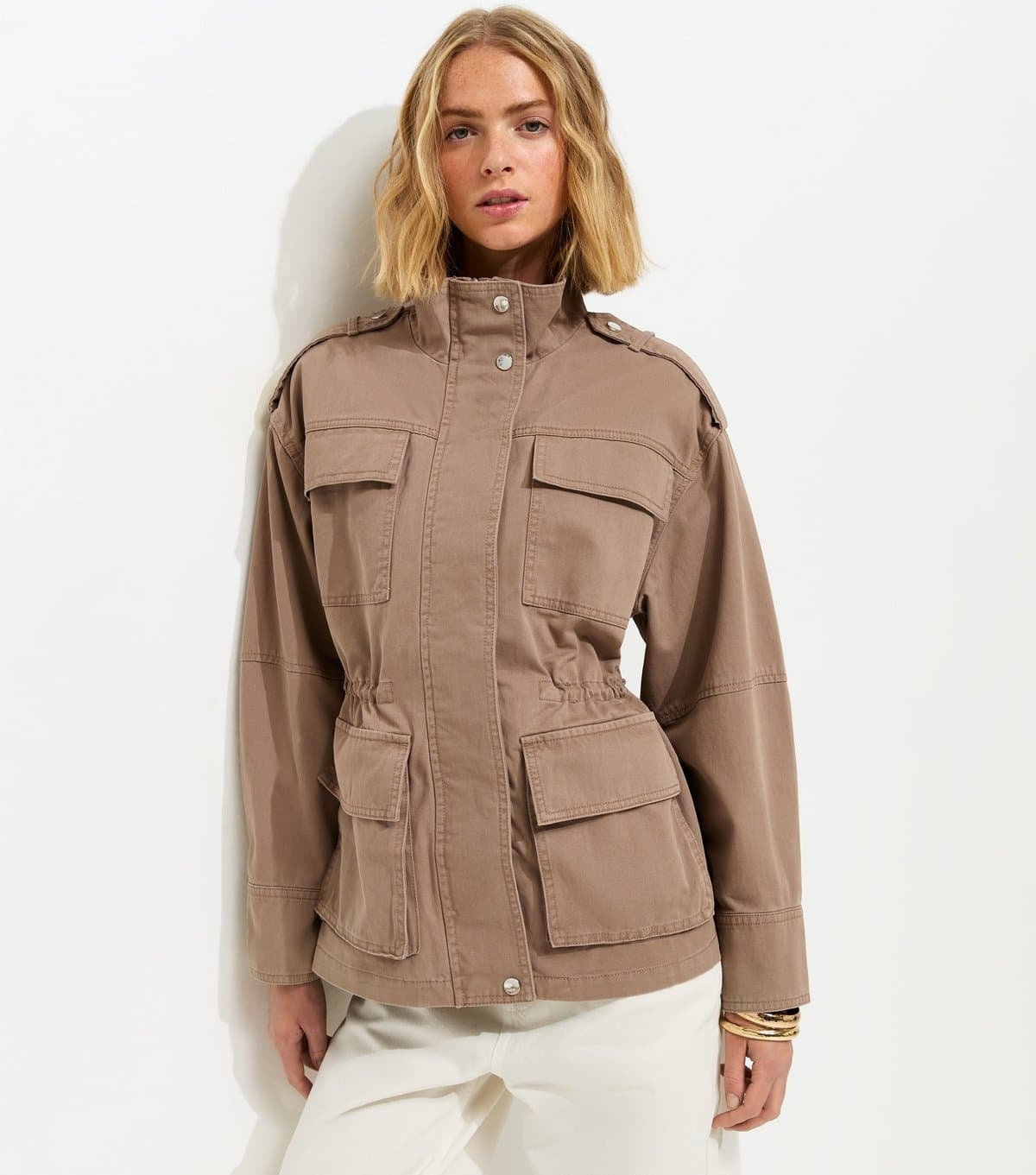 New Look Women's Mink 4 Pocket Shacket New Look