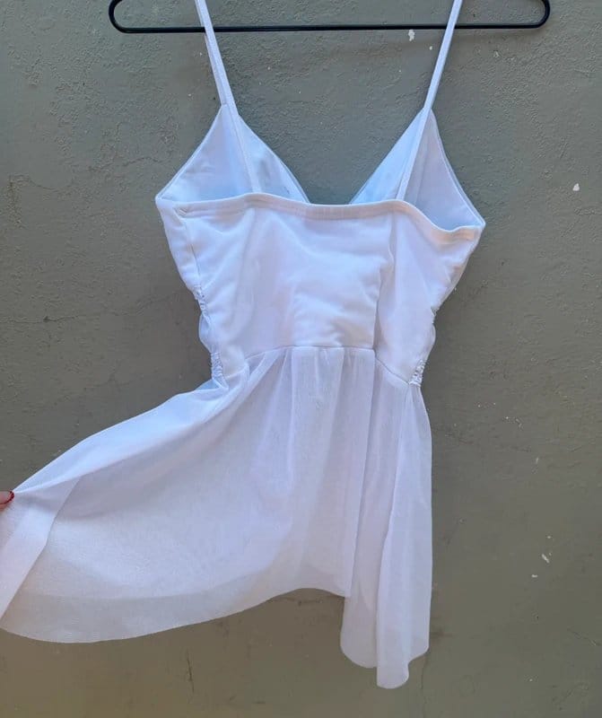 Vintage Supply white flowy sheer v neck fairy style cami mesh top - 1
