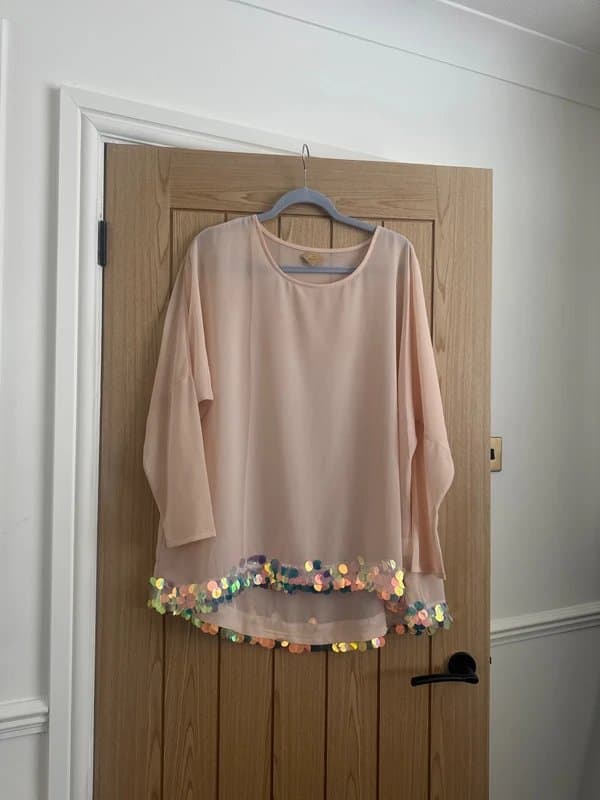 Never Fully Dressed Never fully dressed sheer sequin trim dress top
