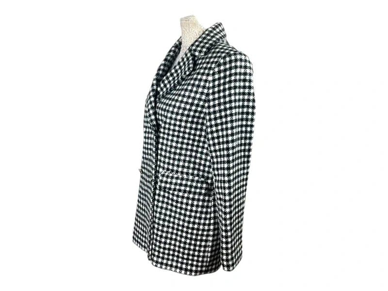 New Look New Look Black & White Check Overcoat Brushed Effect Petite Women’s UK Size 8