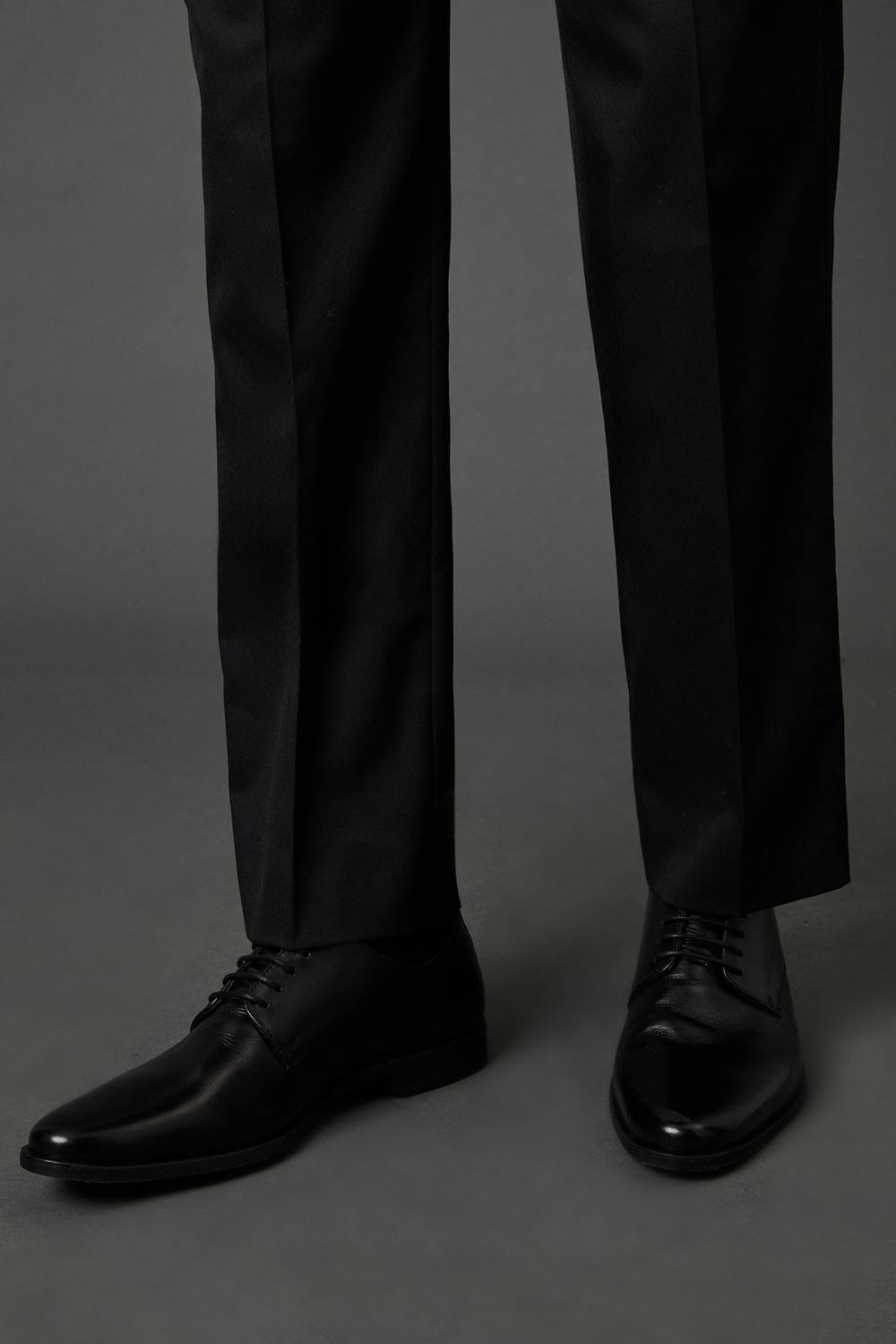 Burton Burton Men's Black Leather Smart Derby Shoes - 2