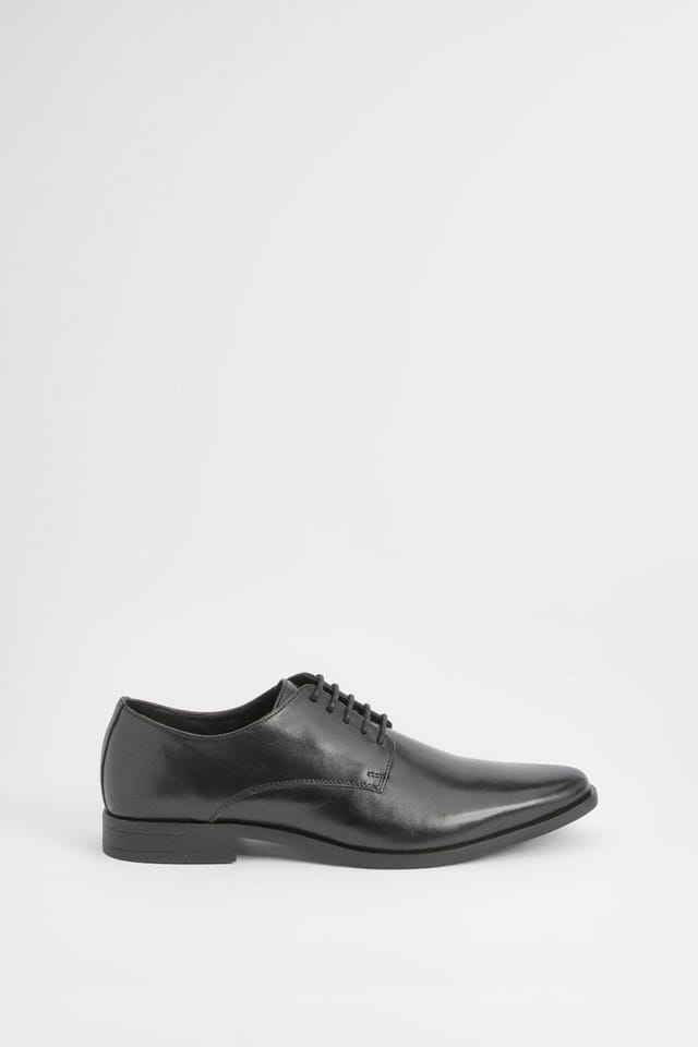 Burton Burton Men's Black Leather Smart Derby Shoes - 2