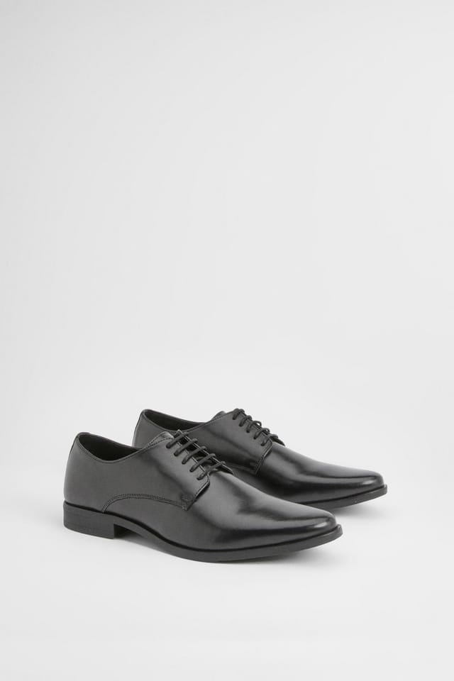 Burton Burton Men's Black Leather Smart Derby Shoes - 3