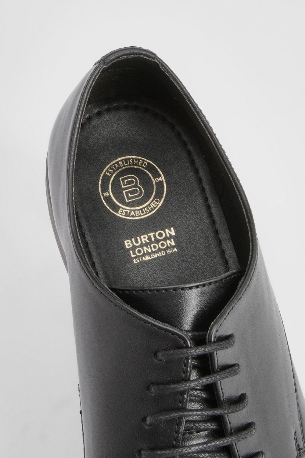 Burton Burton Men's Black Leather Smart Derby Shoes - 4