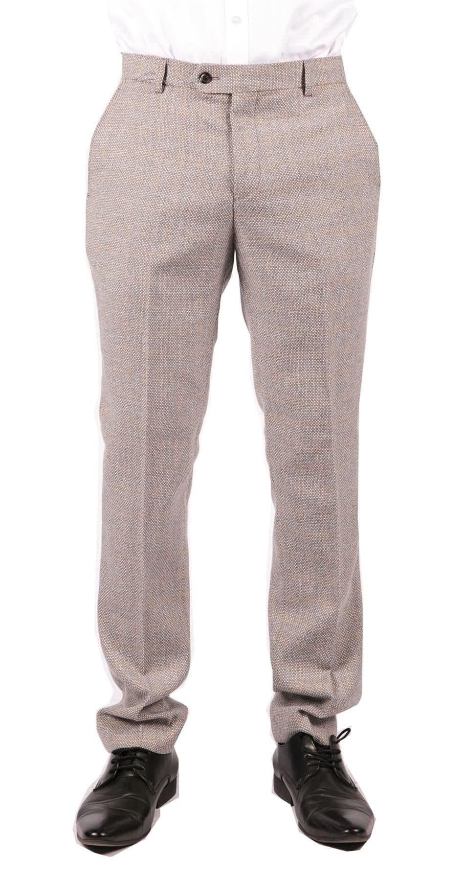 Paul Andrew Paul Andrew Men's Ralph Tweed Check Vintage Trousers in Cream
