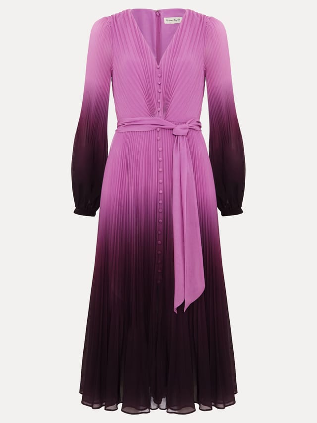 Phase Eight Phase Eight Women's Mira Ombre Tie Waist Midi Dress in Magenta - 2