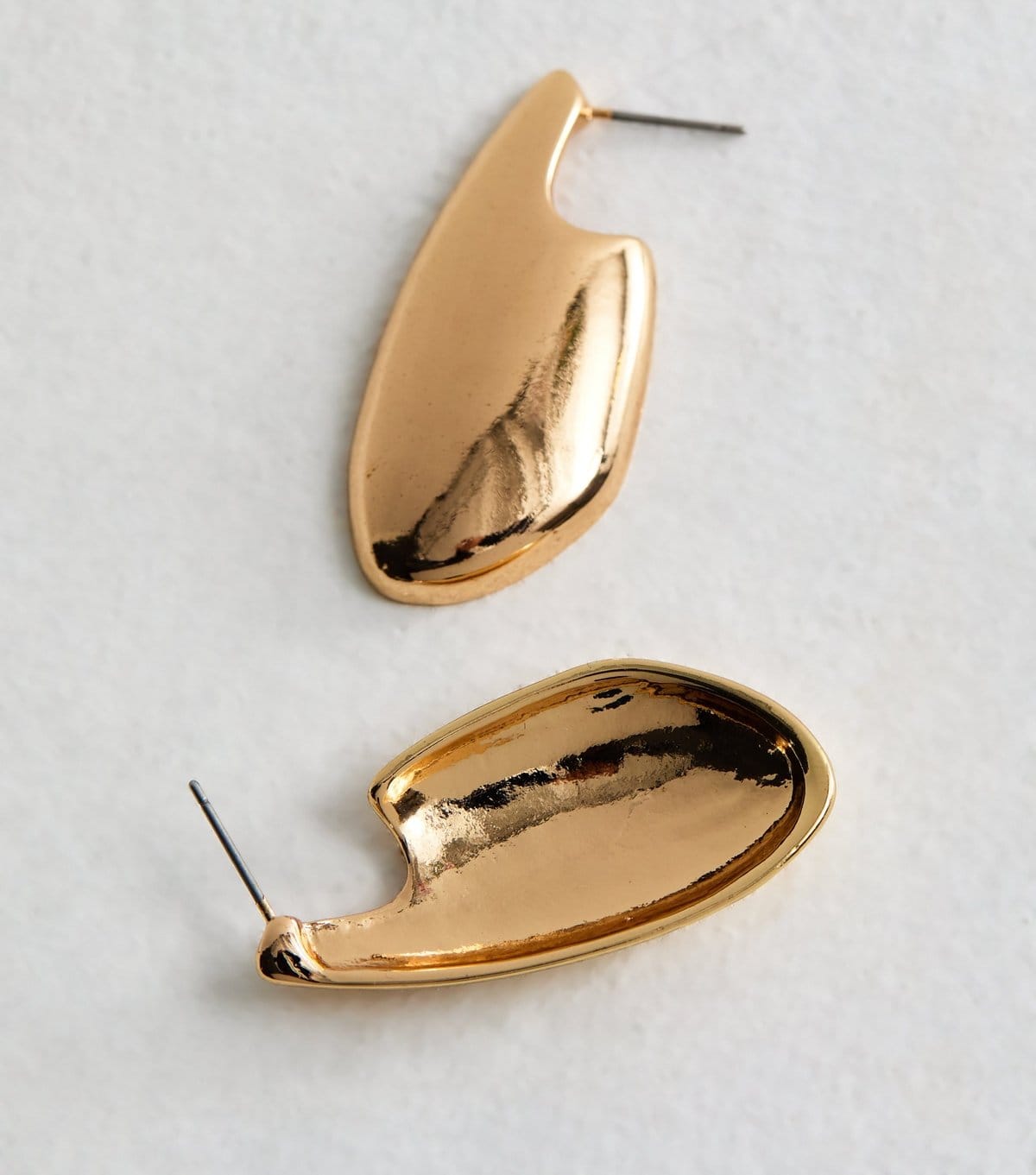 New Look Gold Tone Long Oval Dome Drop Earrings New Look - 4