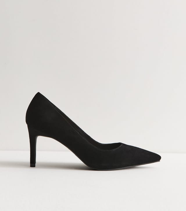 New Look Women's Premium Black Real Suede Pointed Toe Court Shoes New Look - 2