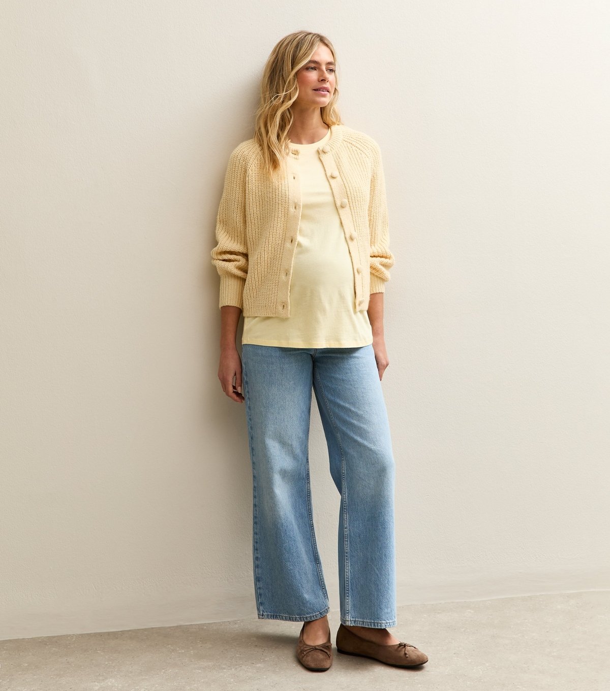 New Look Women's Maternity Light Yellow Crew Neck T-Shirt New Look - 3