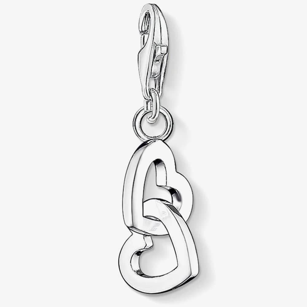Thomas Sabo THOMAS SABO Women's Silver 2 Entwined Hearts Charm 0773-001-12