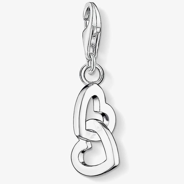 Thomas Sabo THOMAS SABO Women's Silver 2 Entwined Hearts Charm 0773-001-12 - 2