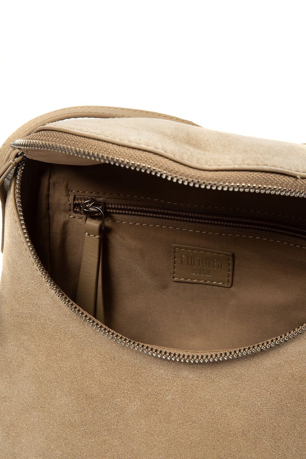 Cultured London Cultured London Women's 'Luisana' Suede Cross Body Bag in Beige - 4