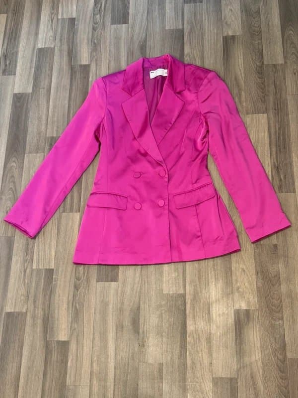 ASOS Design ASOS Design Pink satin double breasted blazer. Size 10