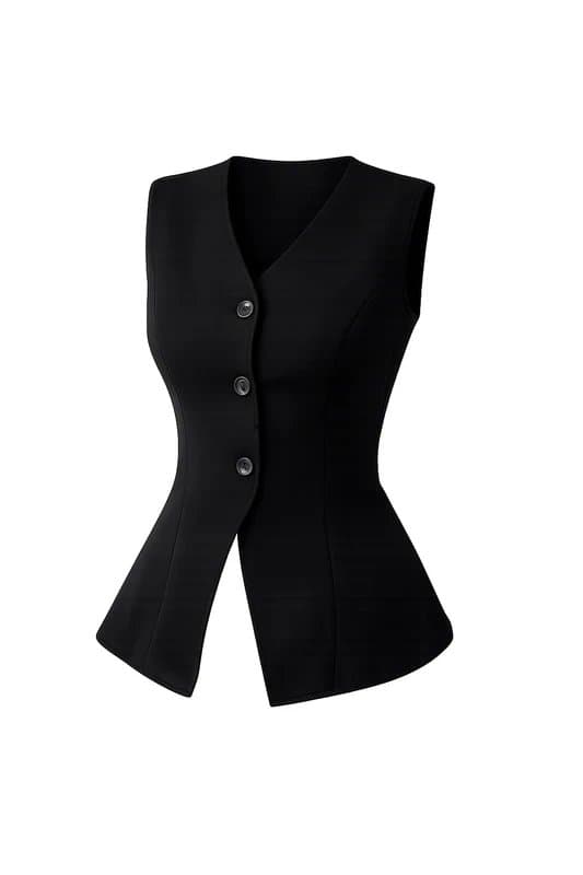 ASOS Weekday waistcoat top in black