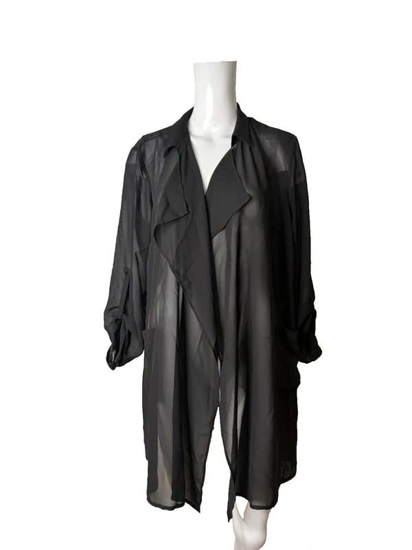 Bianca Bianca Chiffon Open Top T-Shirt Size 12 Black Womens NEW EU 40 RRP £85