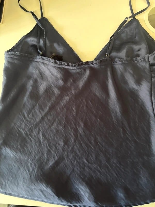 Bershka Dark Blue Silk Camisole Top