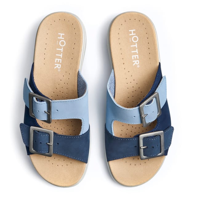 Hotter Hotter Women's 'Sunny' Nubuck Sandals in Dark Navy - 3