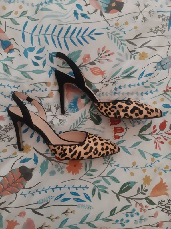 Never Fully Dressed Never Fully Dressed UK 4 Faux hair lepoard slingback heels - 1