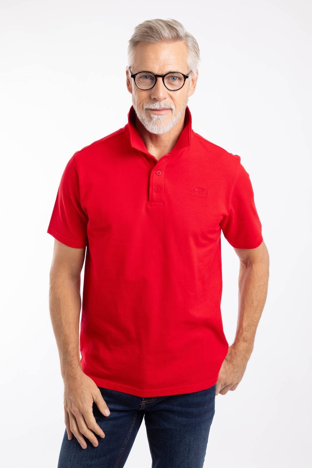 Weird Fish Weird Fish Men's Giles Pique Polo Shirt in Scarlet - 3