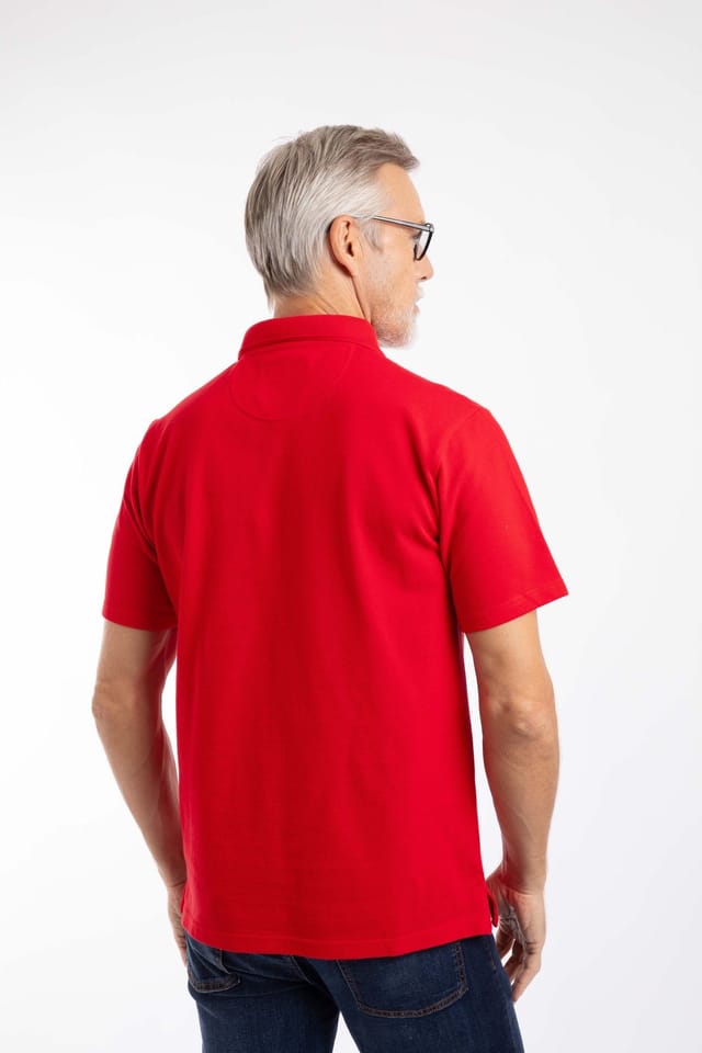 Weird Fish Weird Fish Men's Giles Pique Polo Shirt in Scarlet - 3