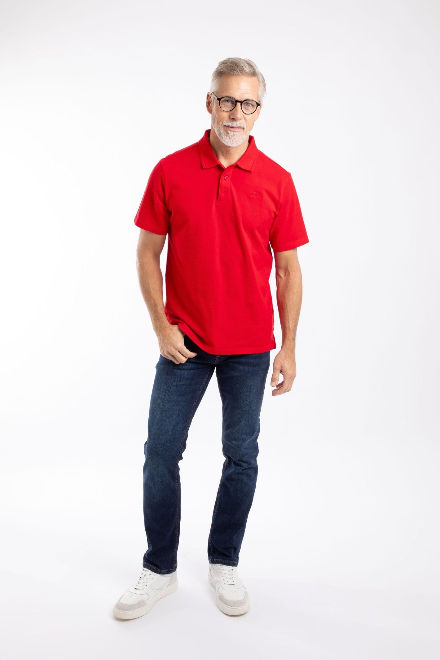 Weird Fish Weird Fish Men's Giles Pique Polo Shirt in Scarlet - 4