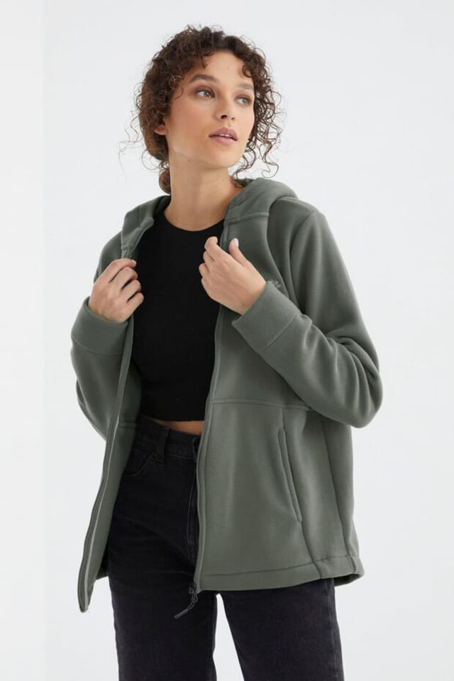Tommy Life Tommy Life Women's Plush Zip-front Hooded Sweatshirt - 2