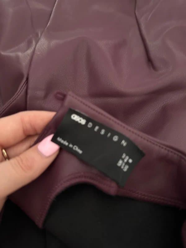 ASOS Design Leather drapped top