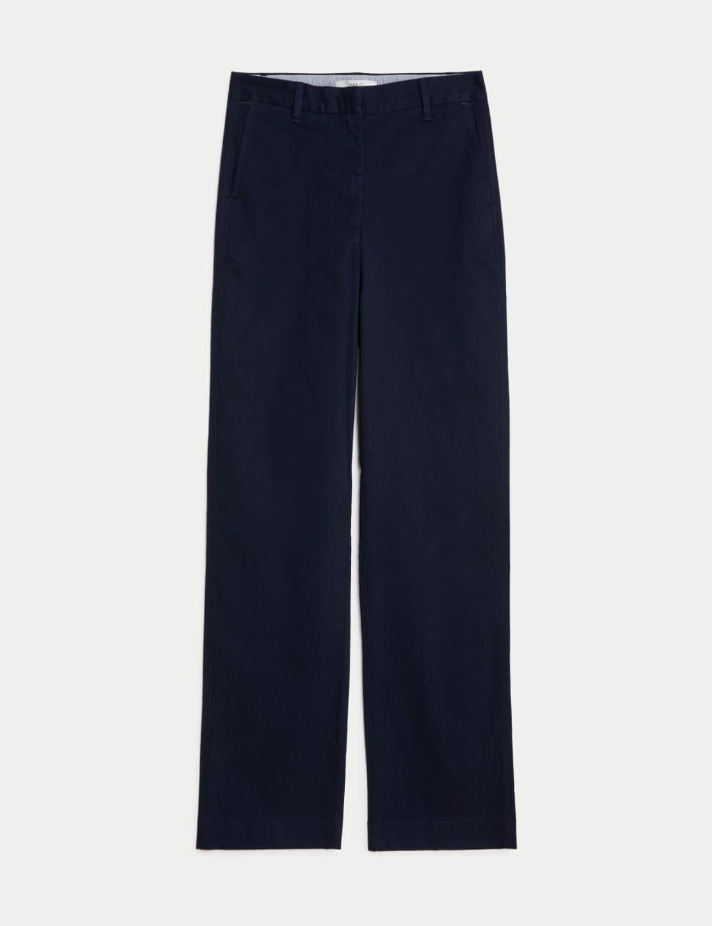 Marks & Spencer M&S Cotton Rich Straight Leg Chinos Midnight Navy
