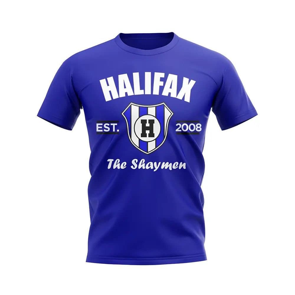 Halifax Halifax Men's Personalised Established Football T-Shirt in Blue