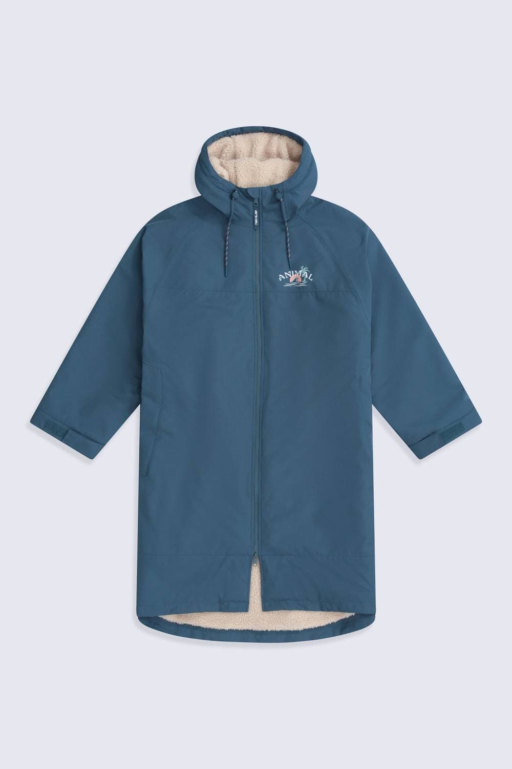 Animal Animal Blue Waterproof Fleece Lined Beach Parka