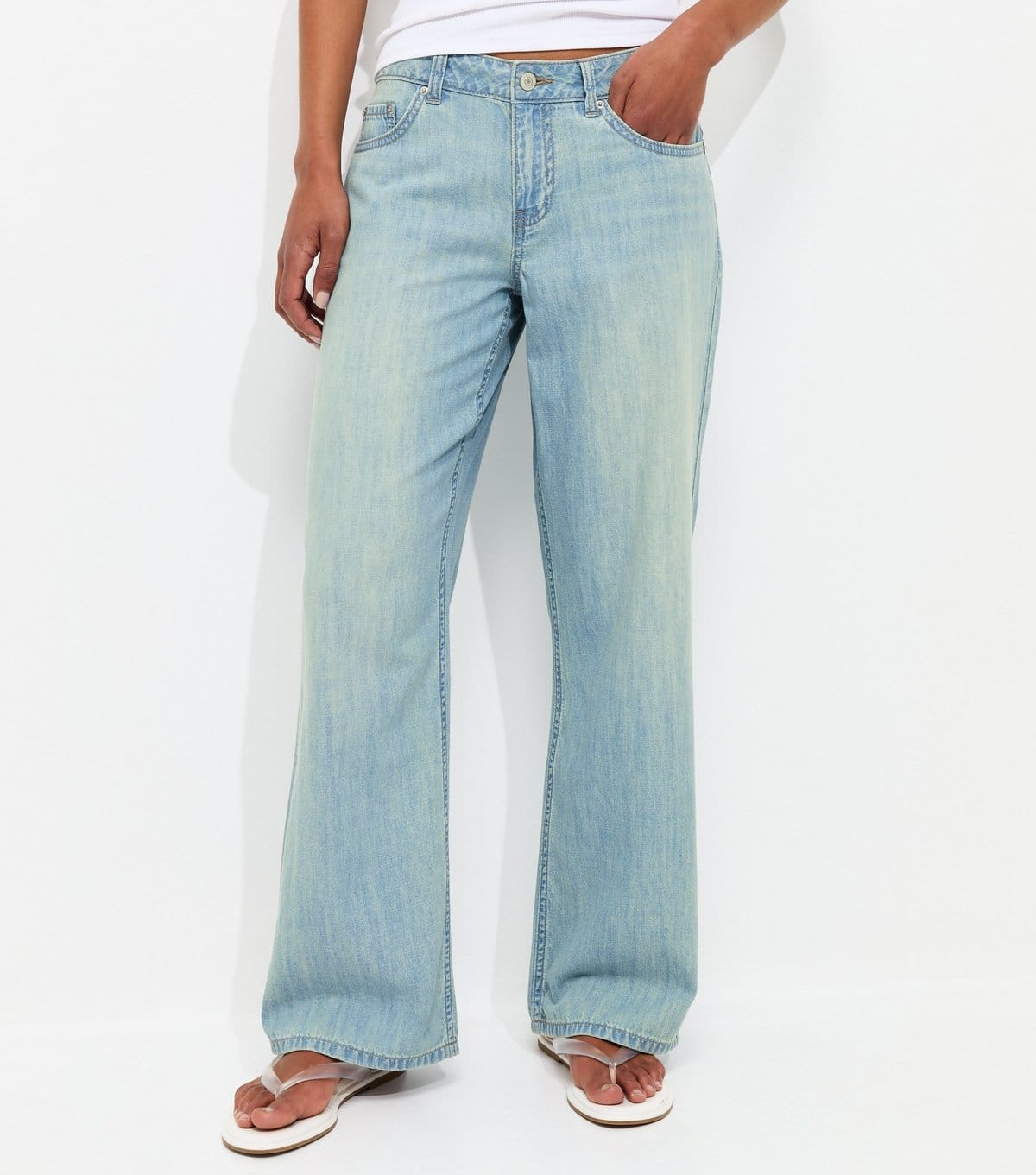 New Look Women's Light Blue Denim Wide Leg Jeans New Look - 4
