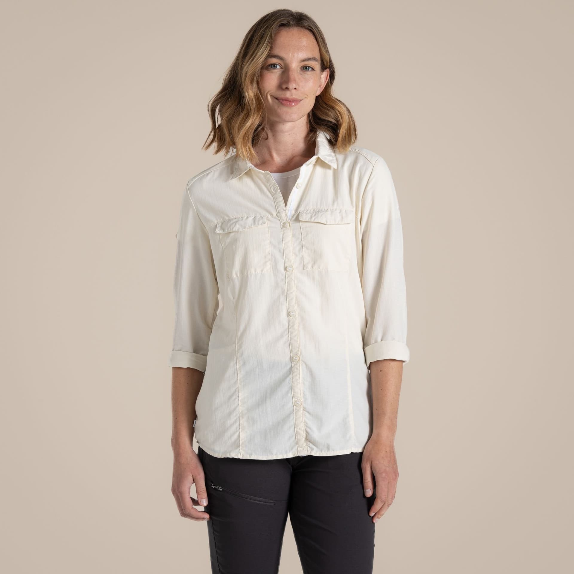 Craghoppers Craghoppers Ecru Long Sleeved Shirt With Insect Repellent