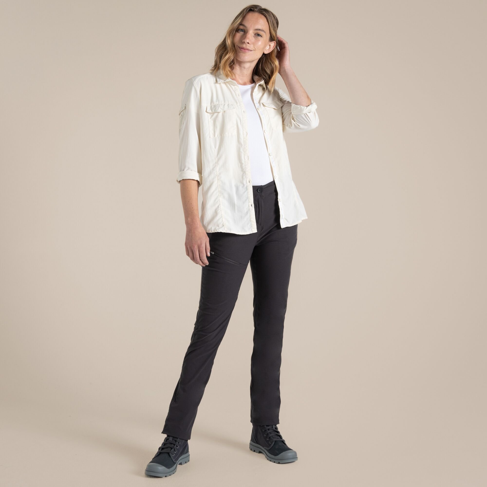 Craghoppers Craghoppers Women's Nosilife Adventure' Long Sleeved Shirt With Insect Repellent Technology in Ecru - 3